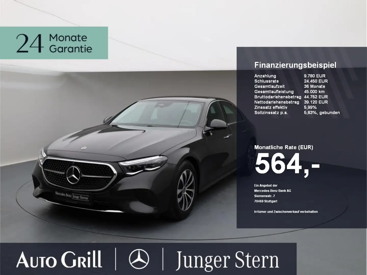 Mercedes-Benz E 220 d Avantgarde Distronic 360 KeyGO DigitalL Grau - 1