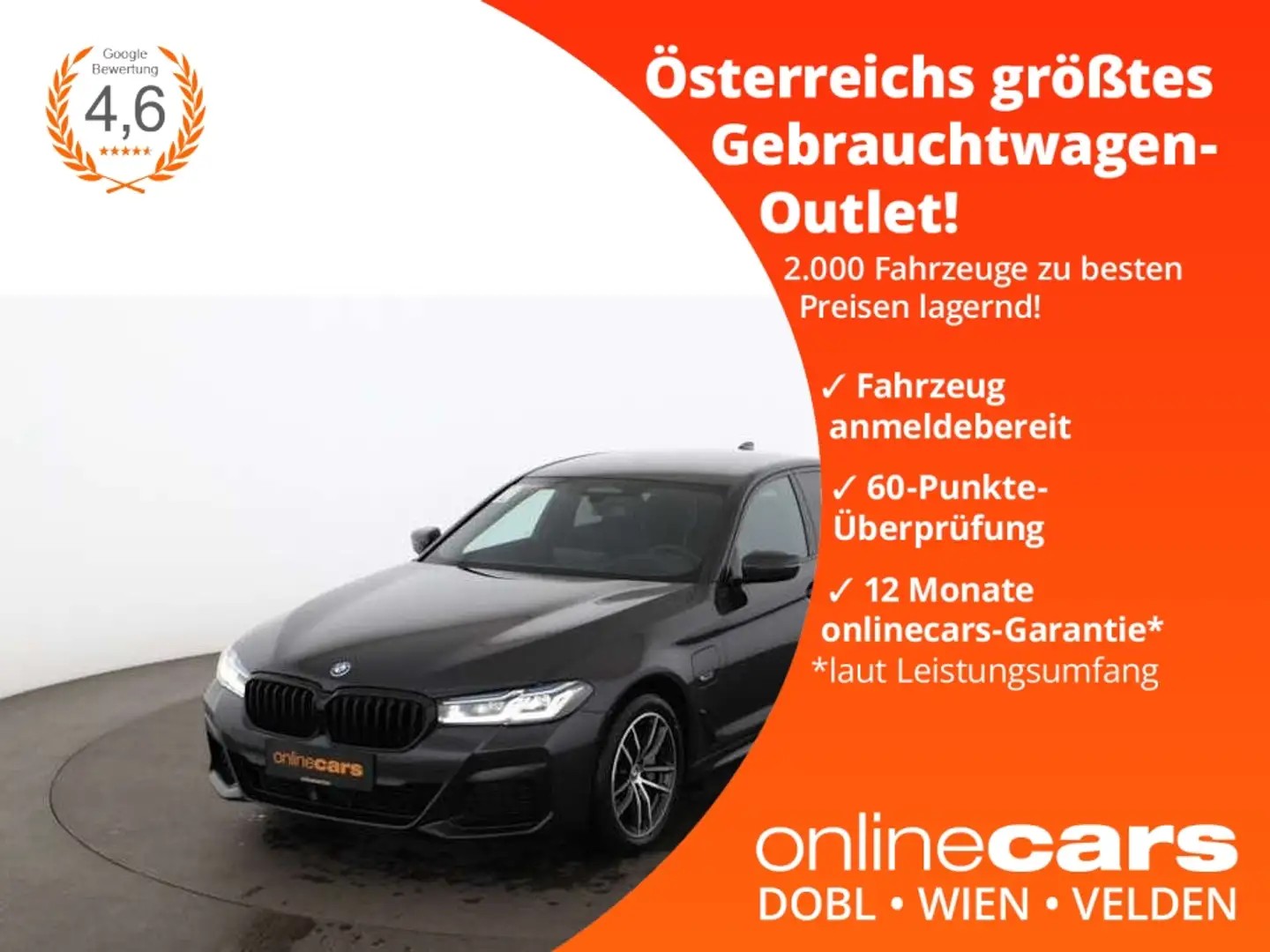 BMW 520 e M-Sport Aut LASER HEAD-UP RADAR R-CAM LEDER Grau - 1