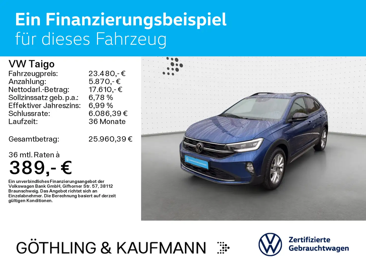 Volkswagen Taigo MOVE 1.0TSI DSG*IQ-Light*Navi*ACC*Kamera*D Blau - 2