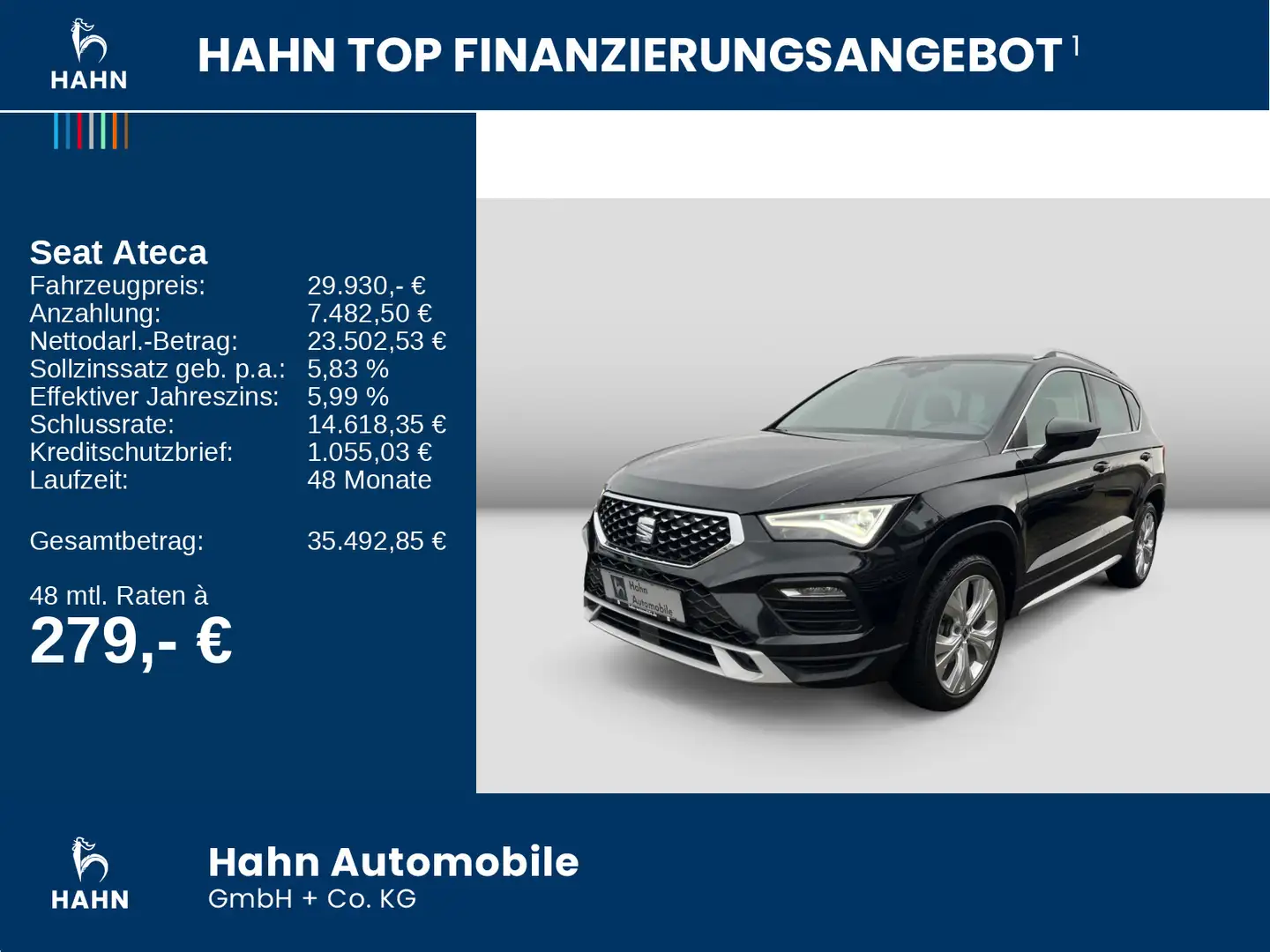 SEAT Ateca 1.5 TSI DSG Xperience AHK Navi LED Beats Schwarz - 2