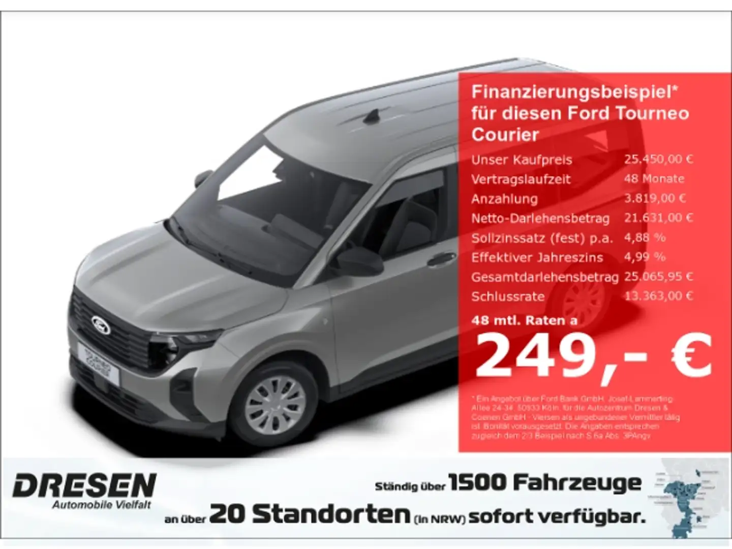 Ford Tourneo Courier Trend 1,0l EcoBoost Apple CarPlay Android Auto Kli Silver - 1