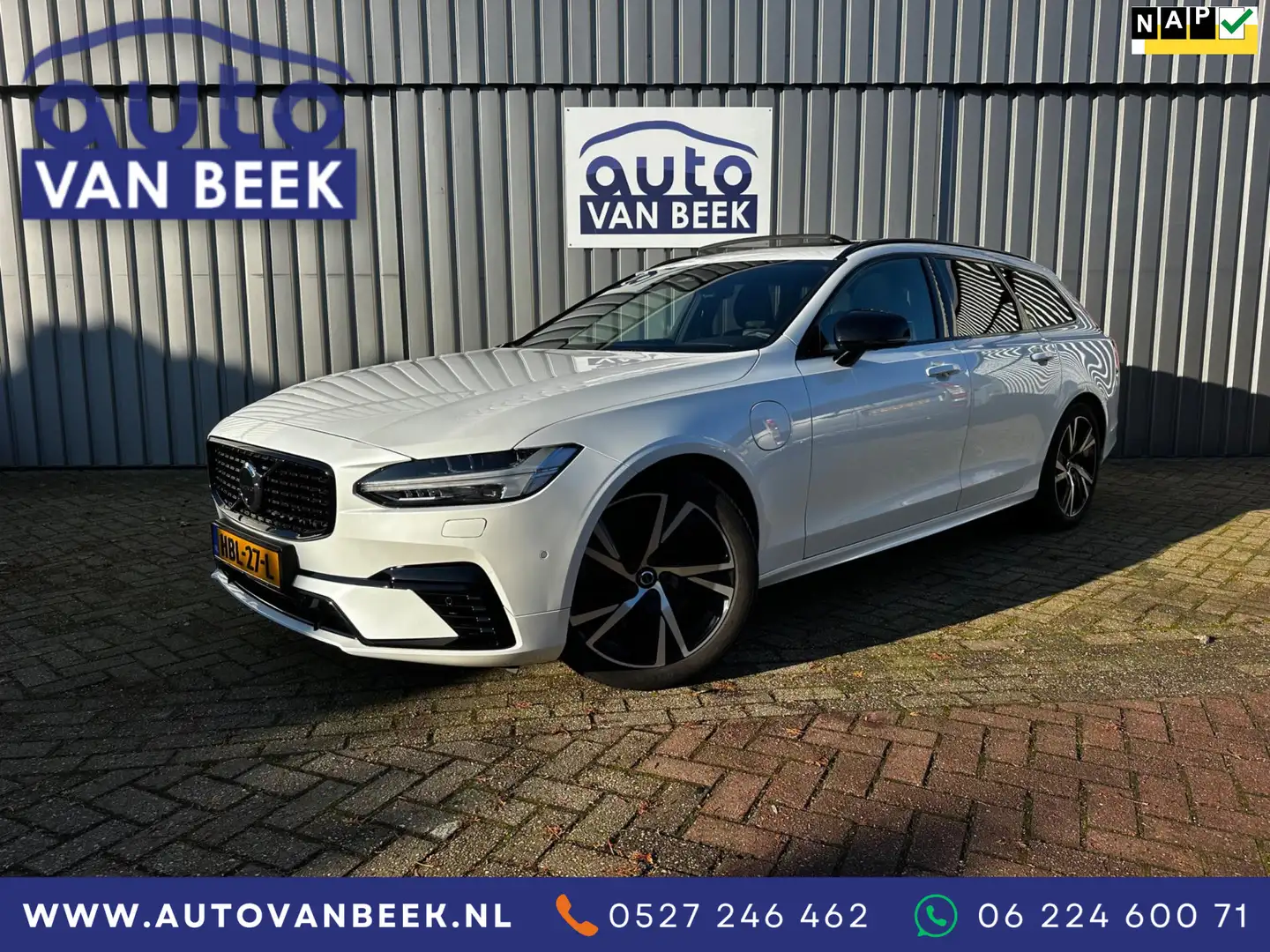 Volvo V90 2.0 T8 AWD R-Design|Facelift|Polestar|360|H+K audi Blanco - 1