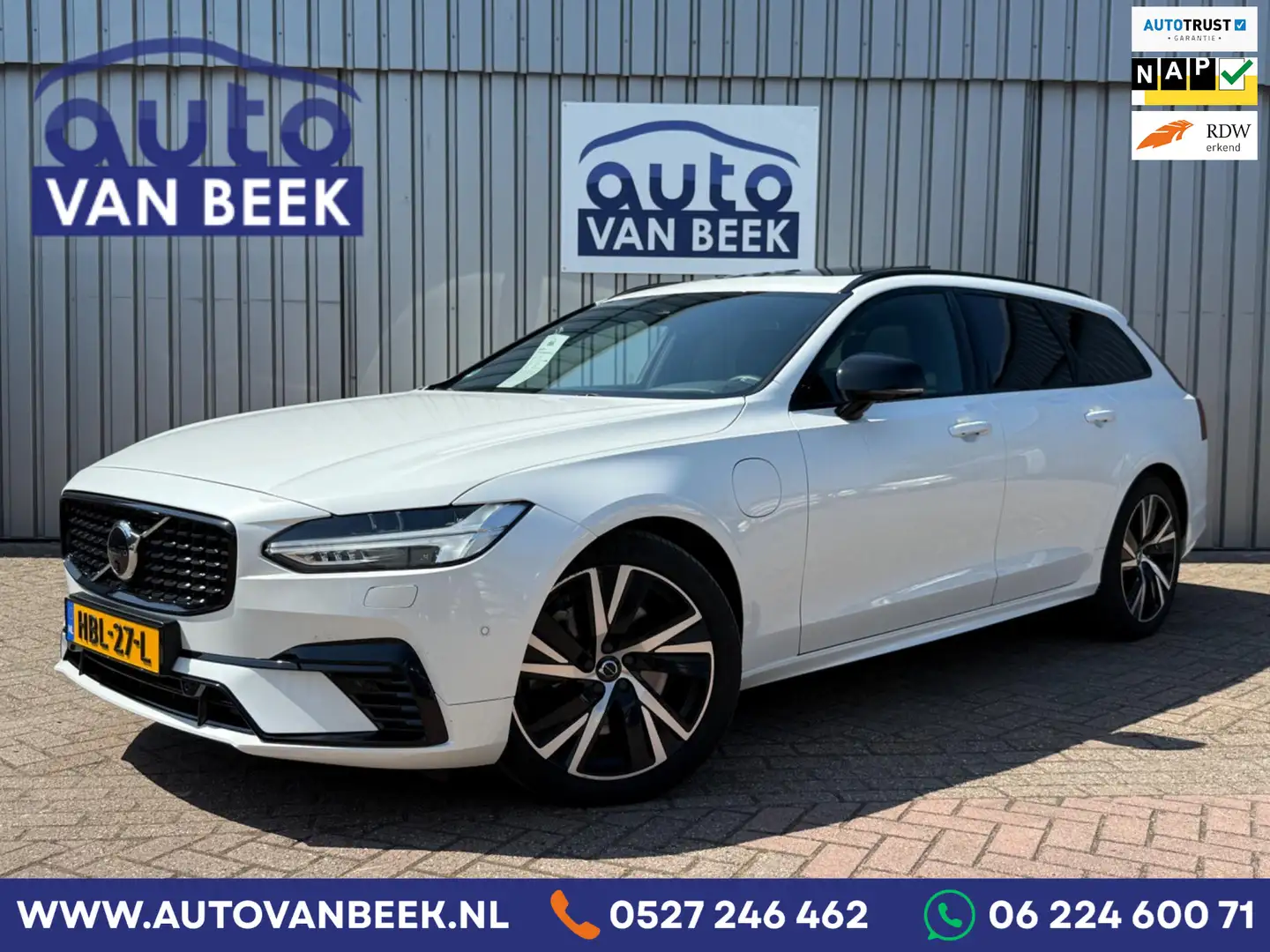 Volvo V90 2.0 T8 AWD R-Design|Facelift|Polestar|360|H+K audi Wit - 1