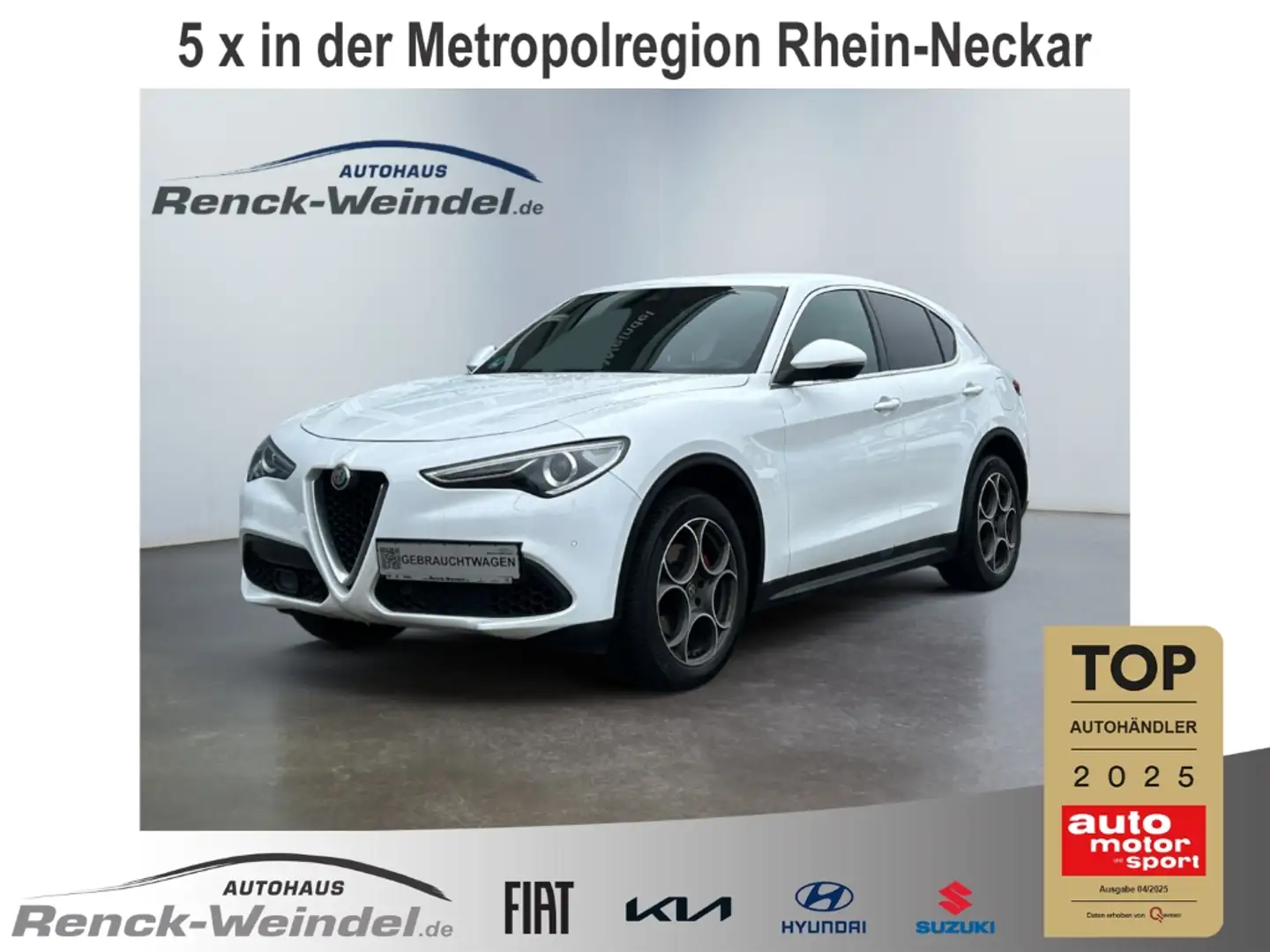 Alfa Romeo Stelvio Q4 2.0 Turbo Sportpaket El. Fondsitzverst. Navi Di Wit - 1