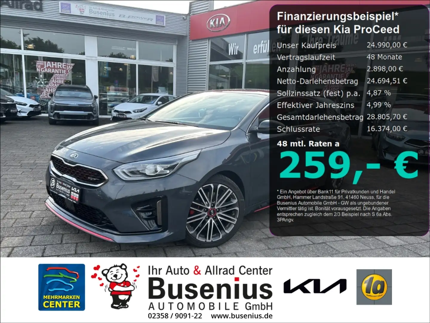 Kia ProCeed / pro_cee'd 1.6 T-GDI GT +Pano+SHZ+JBL+LED Grau - 1