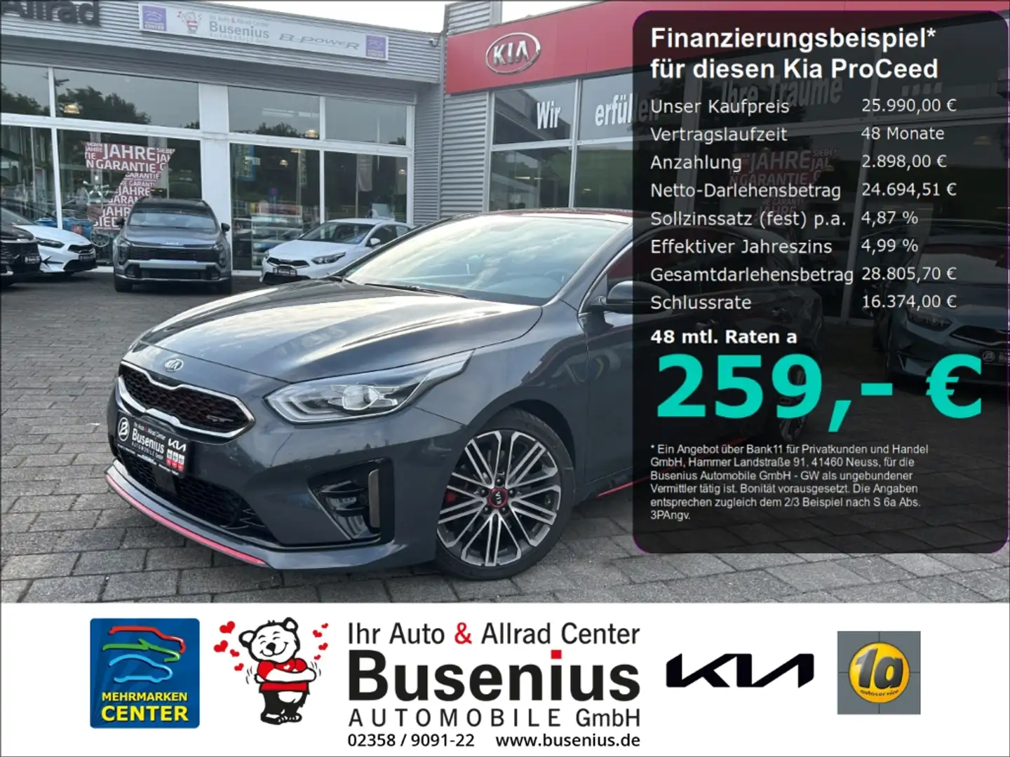 Kia ProCeed / pro_cee'd 1.6 T-GDI GT +Pano+SHZ+JBL+LED Grau - 1