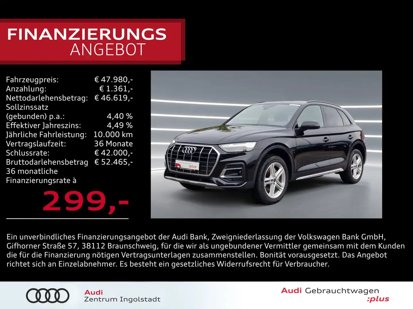 Audi Q5 45 TFSI qu S line MATRIX Pano AHK Leder Raute adva Schwarz - 1