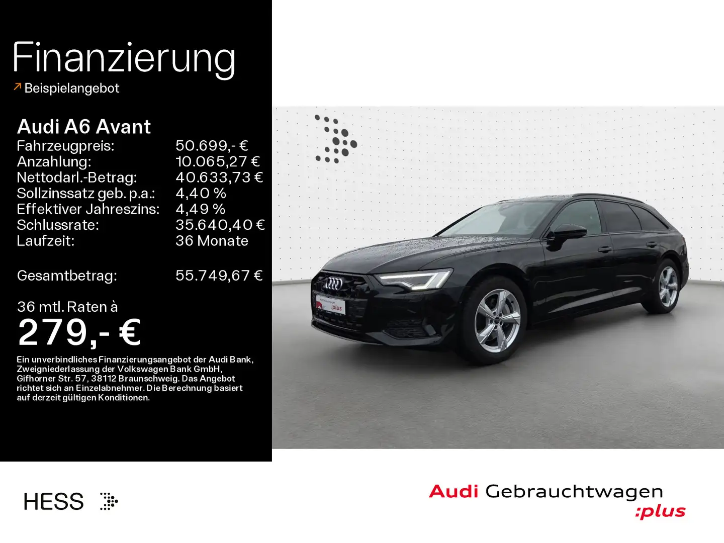 Audi A6 45 TDI quattro advanced*AHK*KAMERA*19ZO Schwarz - 1