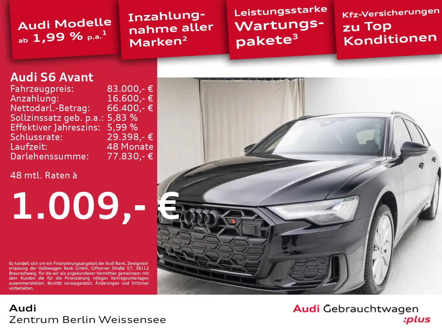 Audi S6 3.0 TDI TIPT*QU*MATRIX*STANDHZ*B&O*RFK* Schwarz - 1