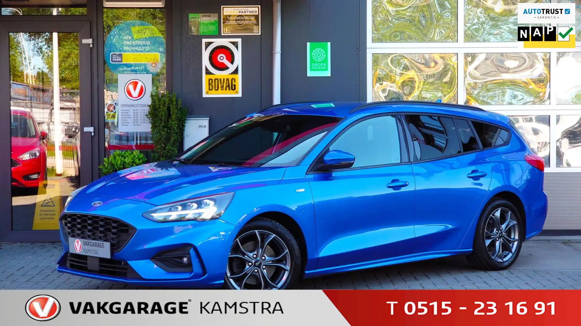 Ford Focus Wagon 1.0 EcoB. Hybrid ST Line NAP DAB+/Navi/Cam Blau - 1