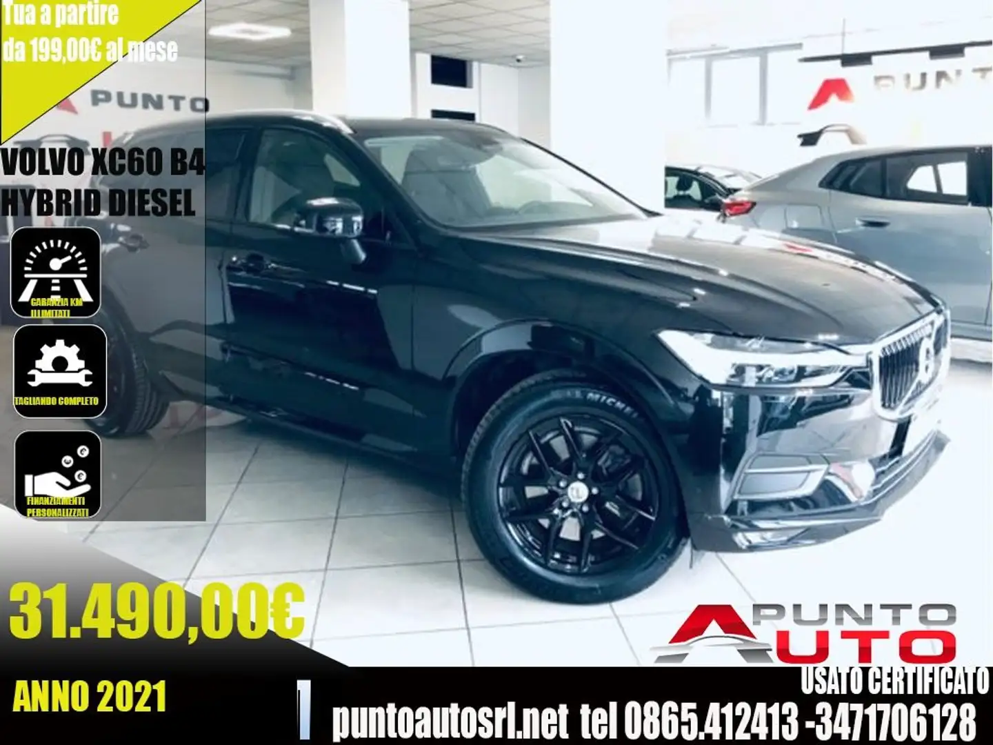 Volvo XC60 B4 (d) AWD Geartronic momentum pro 80milakm teleca Nero - 2