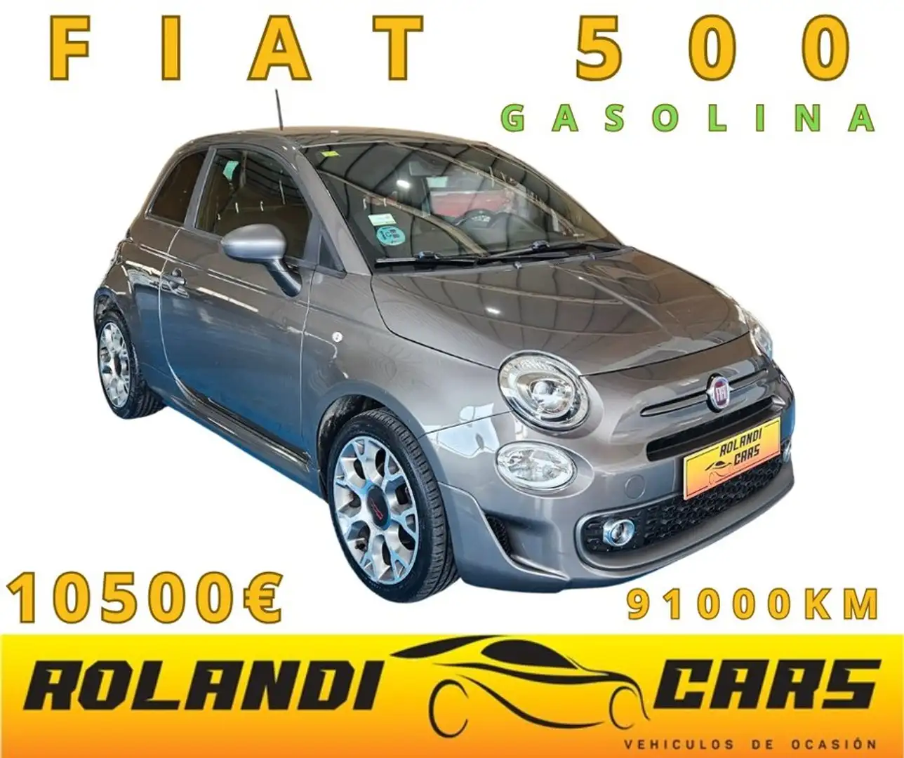 Fiat 500 1.2 Lounge Gris - 1