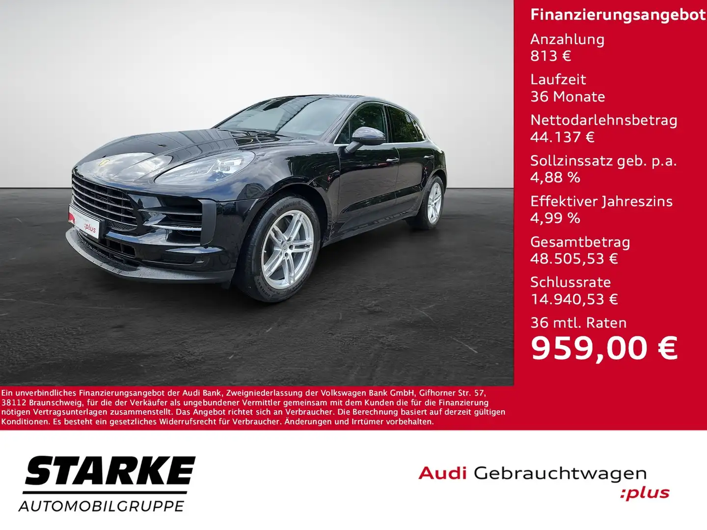 Porsche Macan S Navi LED AHK Pano SHZ v+h BOSE Luftfederung Negru - 1