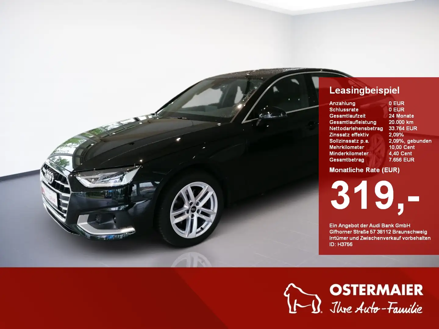 Audi A4 Limousine ADVANCED 35 TDI S-TRONIC NAVI.VIRTUAL.KA Schwarz - 1