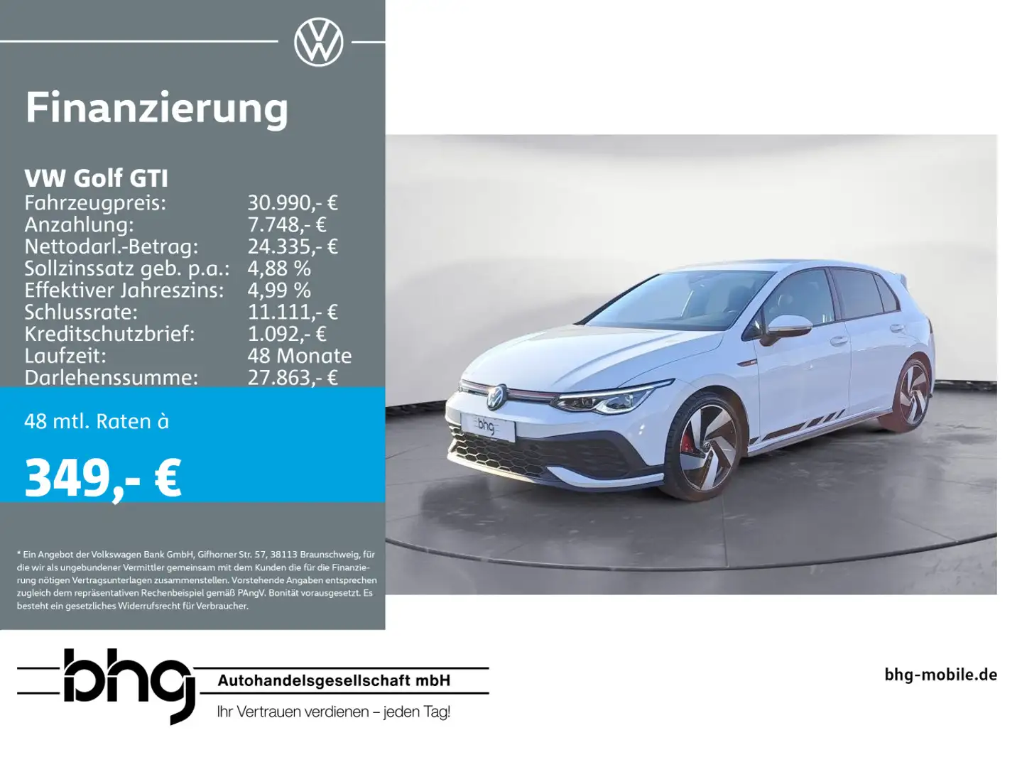 Volkswagen Golf GTI Clubsport 2,0 TSI DSG ACC TravelAssist Weiß - 1