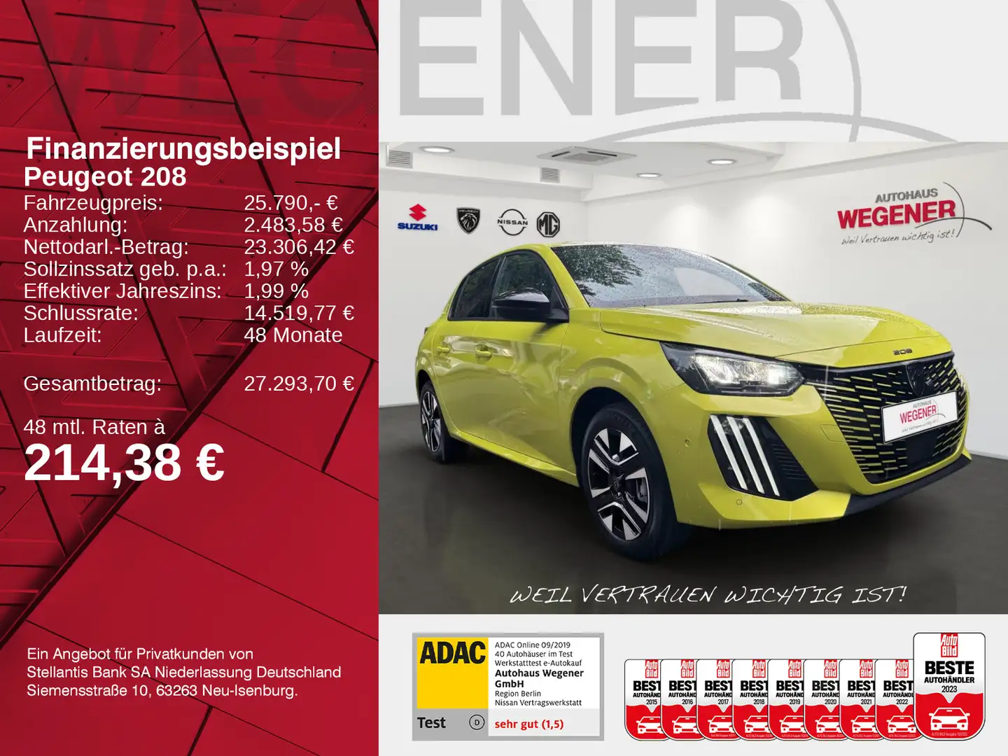 Peugeot 208 Allure HYBRID 110 e-DSC6 *SHZ*ACC*CarPlay* Gelb - 2