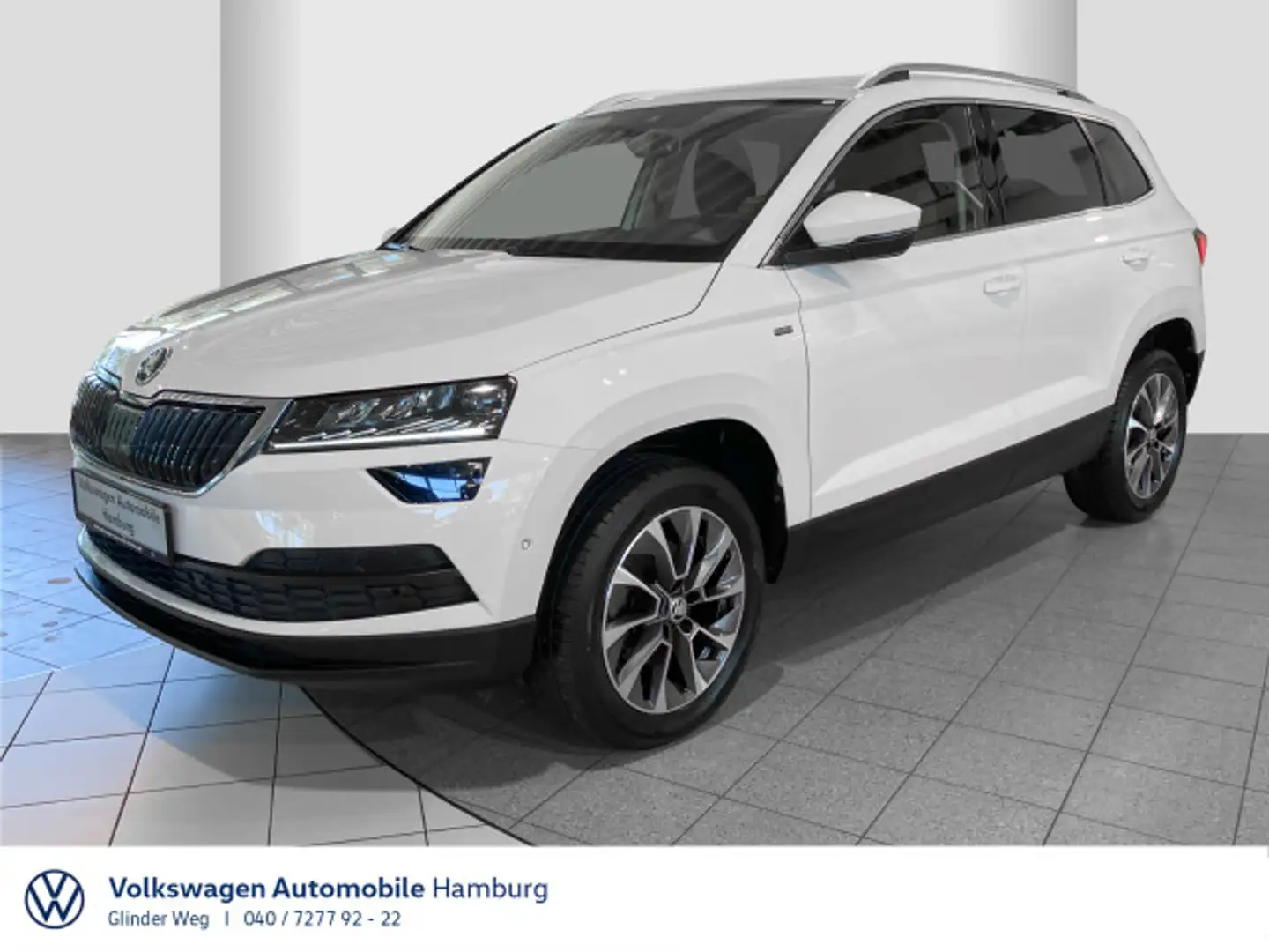 Skoda Karoq 1.6 TDI DSG Drive 125 AHK PDC Klima LED Na Weiß - 1