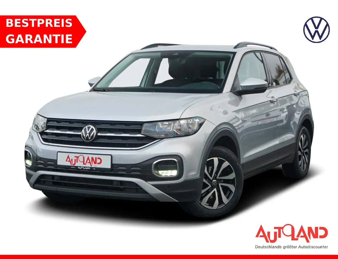 Volkswagen T-Cross 1.0 Active Navi Tempomat Klimaaut. PDC Silber - 1