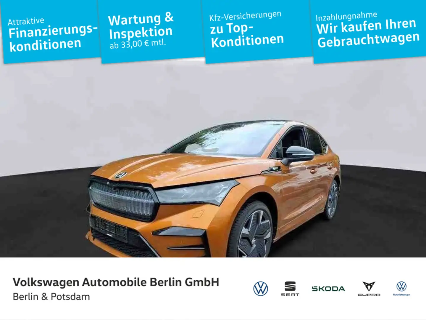 Skoda Enyaq Coupé RS Suite 4x4 P-DACH NAVI AHK W-Pumpe Orange - 1
