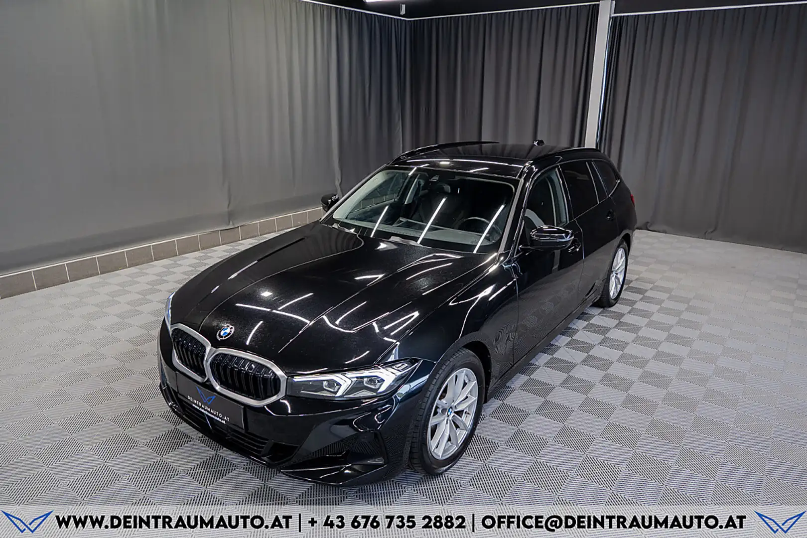 BMW 320 d 48 V Touring Aut.*1-BESITZ*AHK*FACELIFT* Schwarz - 2