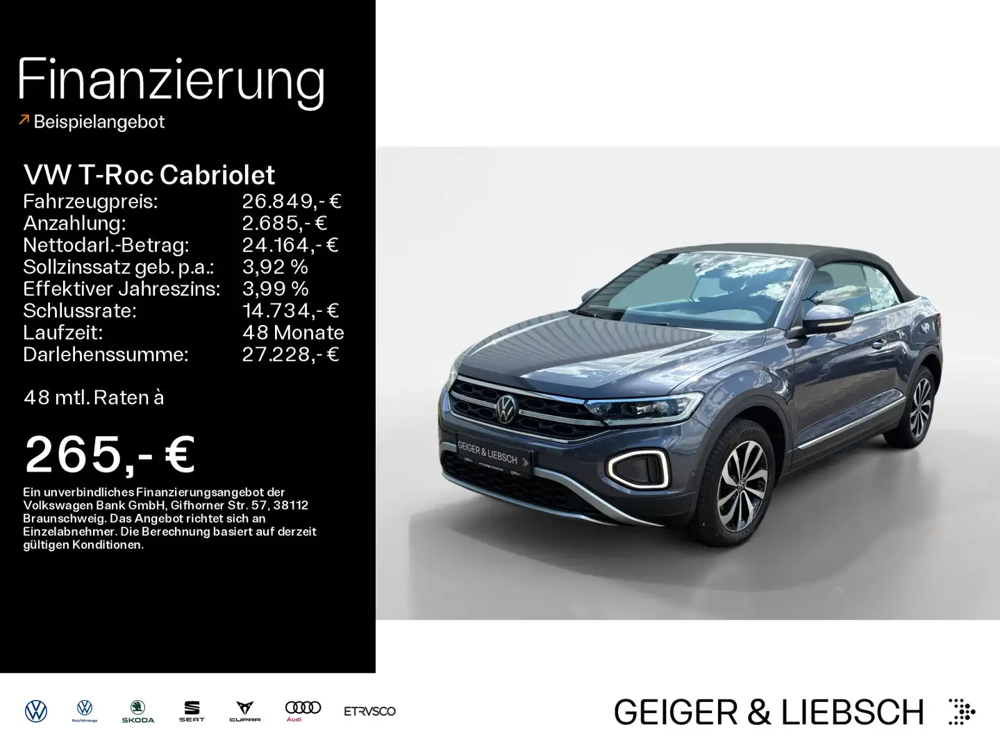 Volkswagen T-Roc 1.5 TSI DSG STYLE*IQ.LIGHT*KAMER Grau - 1