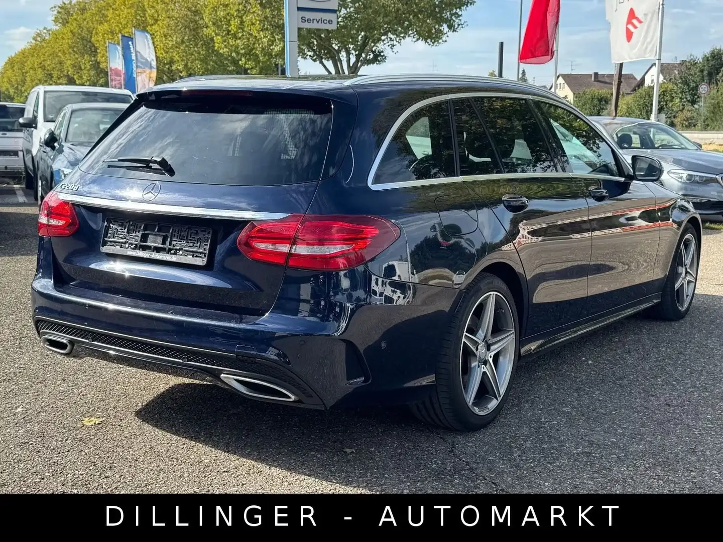 Mercedes-Benz C 220 d Automatik AMG LINE LED Nav Temp AHK Leder Blau - 2