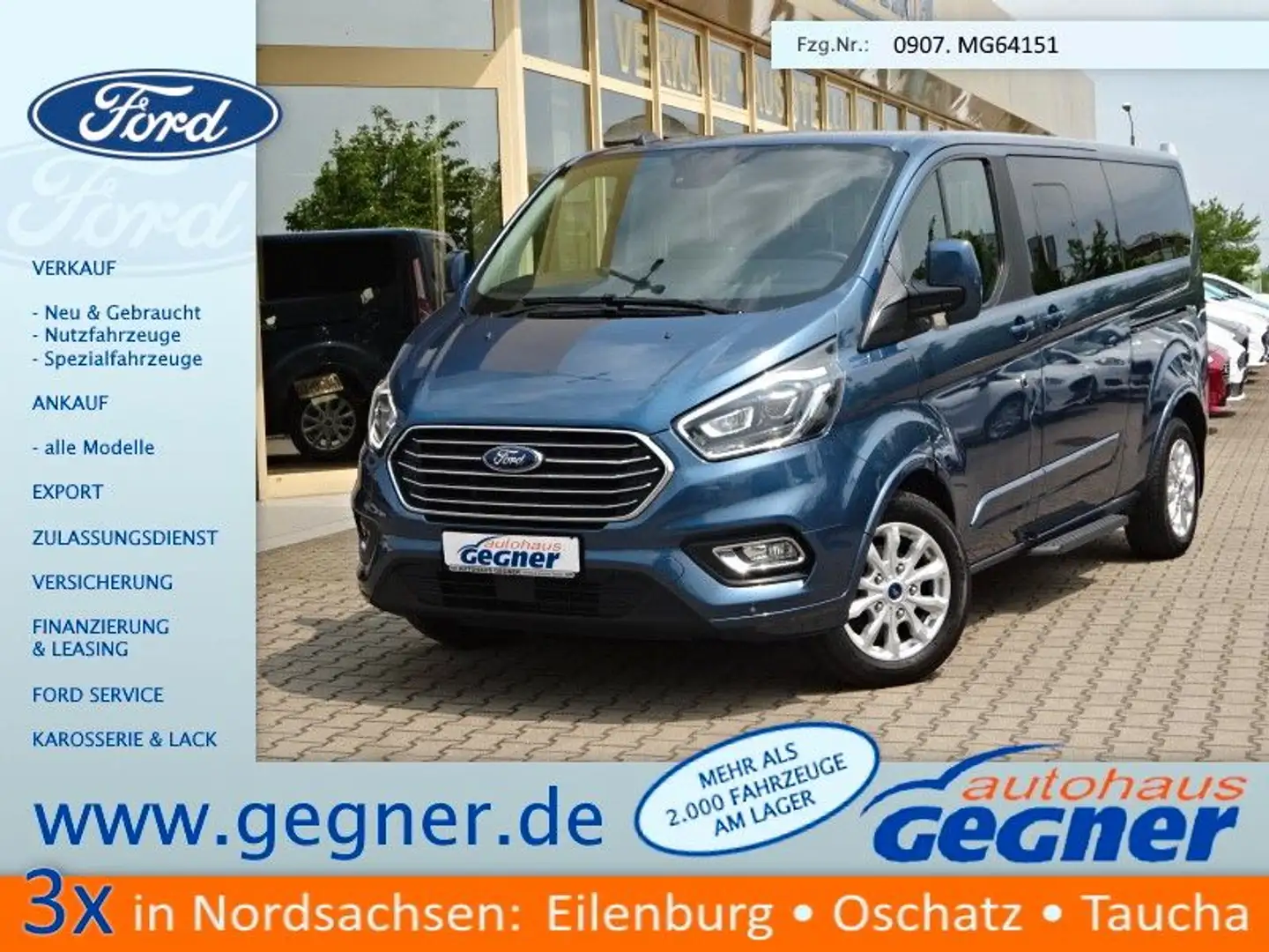Ford Tourneo Custom 185PS Titanium L2 Xenon ACC Blau - 1