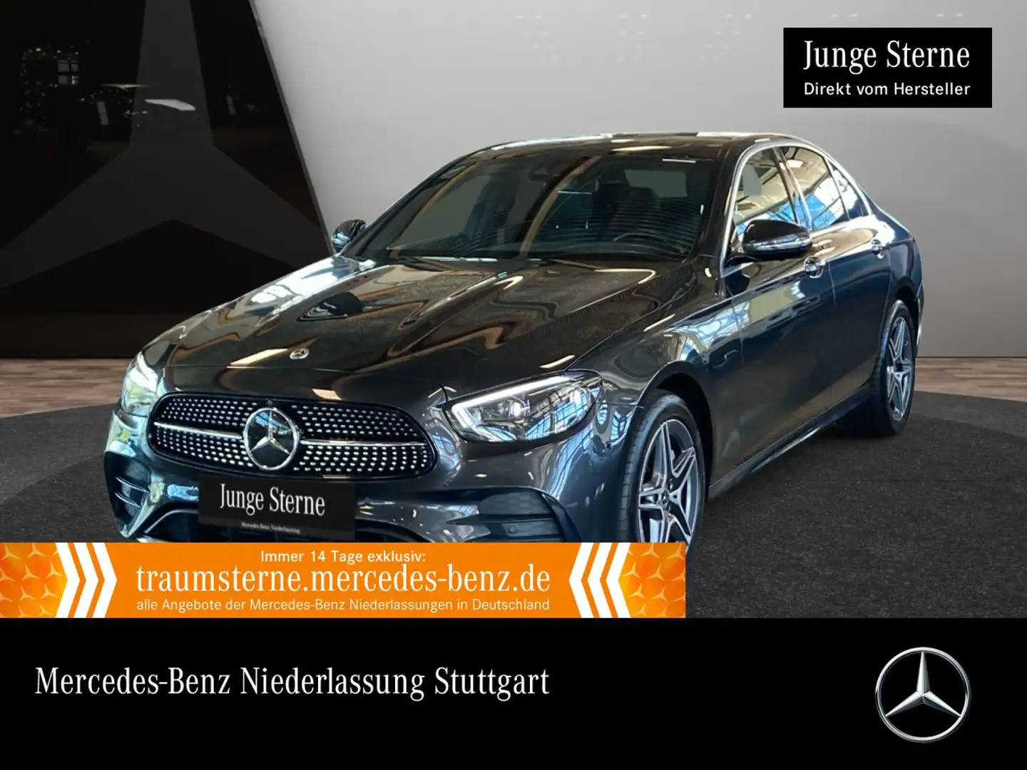 Mercedes-Benz E 300 de AMG+PANO+360+MULTIBEAM+FAHRASS+BURMESTER Grijs - 1