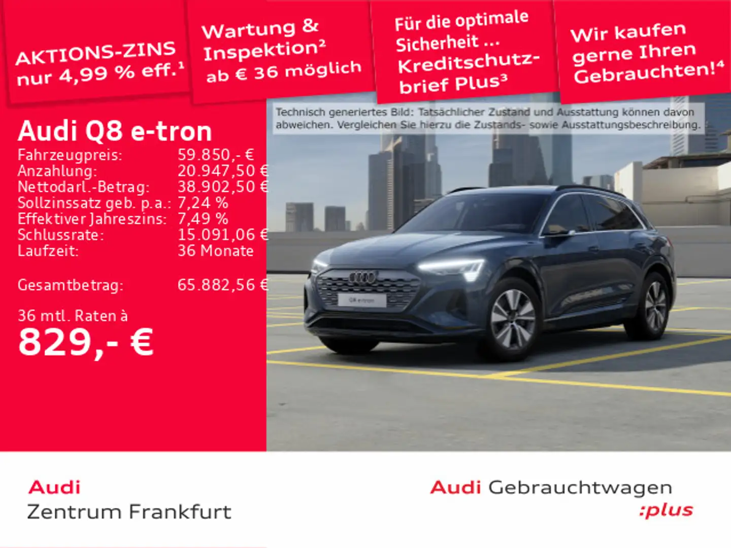 Audi Q8 e-tron 55 quattro advanced Digitaler Matrix-L Blau - 1
