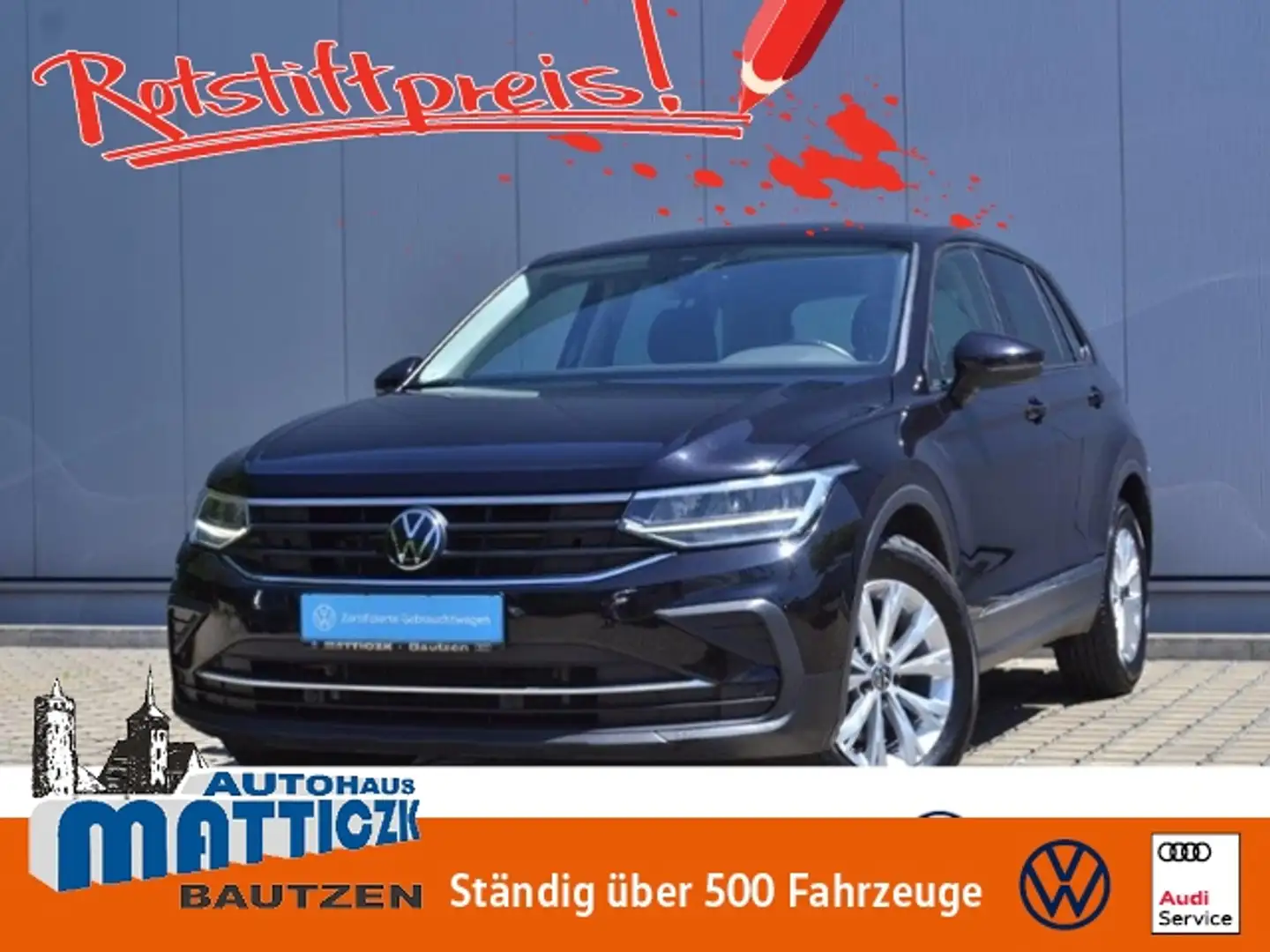 Volkswagen Tiguan 1.5 TSI 150 PS DSG AHK/LED/NAVI+VZE/17-ZOLL/PDC/L Schwarz - 1