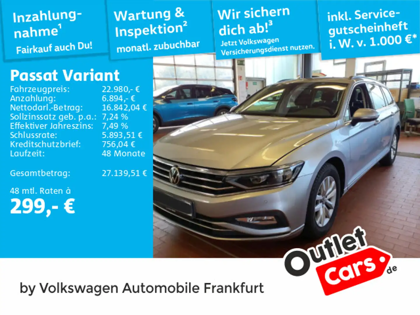 Volkswagen Passat Variant 2.0 TDI Business IQ.Light Navi AC Silber - 1