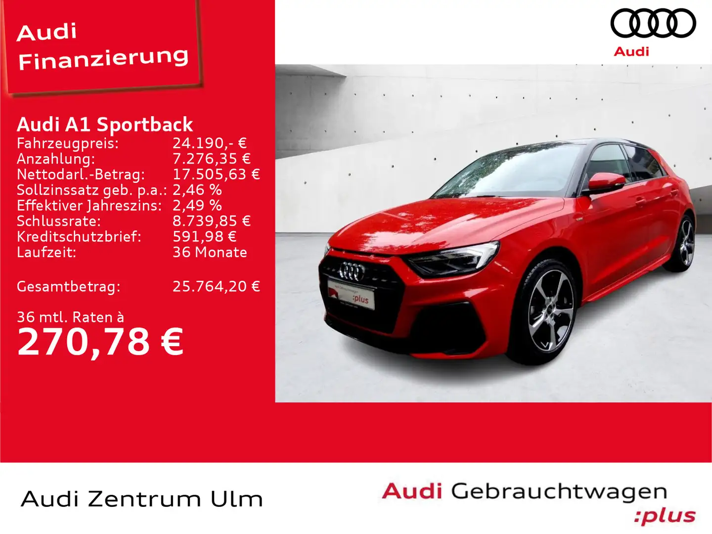Audi A1 25TFSI S-Line Black 17 LED NAVI SHZ Rot - 1