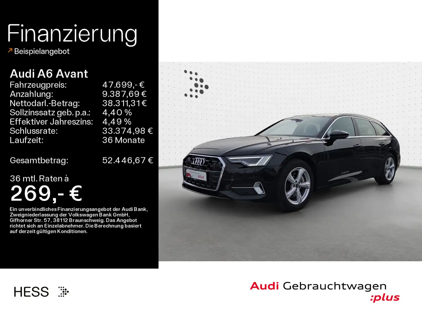Audi A6 45 TFSI advanced*AHK*LEDER*LED*NAVI*18Z Schwarz - 1