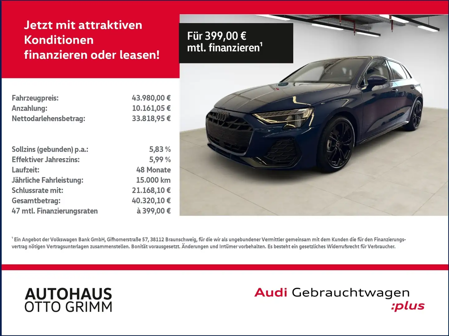 Audi A3 Sportback 35 TFSI S line KLIMA NAVI ALU Blau - 1