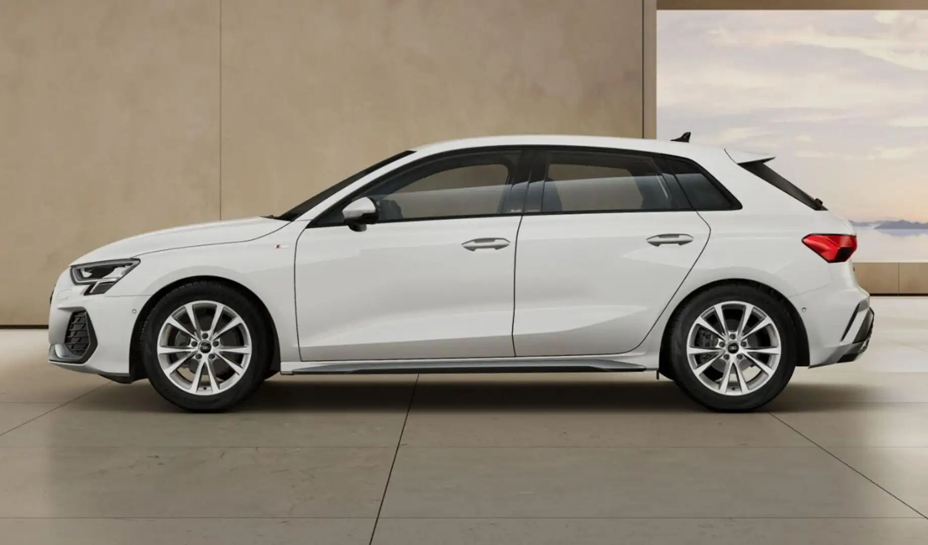Audi A3 S line Sportb Nav SHZ LED el.HK Kam ACC PrivG 1... Weiß - 2