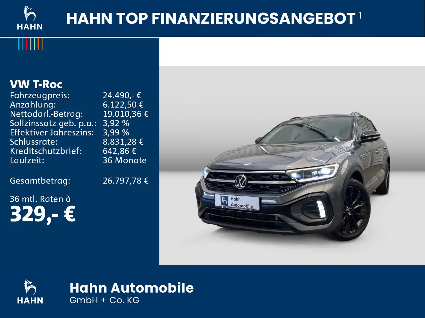 Volkswagen T-Roc 1.0 TSI R-Line Black Style LED CAM Sitzhzg Grau - 2