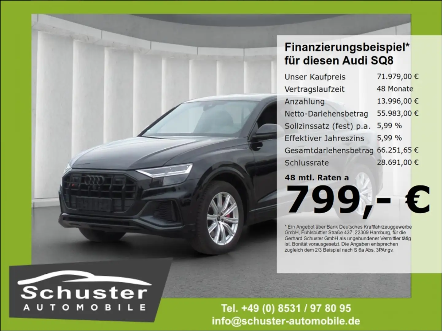 Audi SQ8 4.0TFSI*StandHzg 360°Ka B&O Luftfed el.Sitze Noir - 1