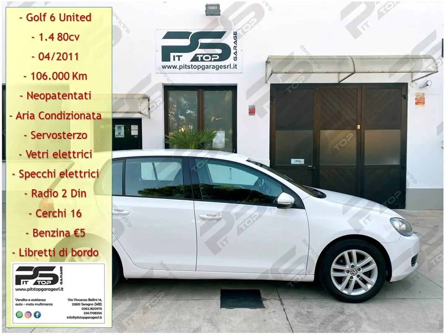 Volkswagen Golf Golf VI 2008 5p 1.4 United 80cv - Neopatentati Bianco - 1