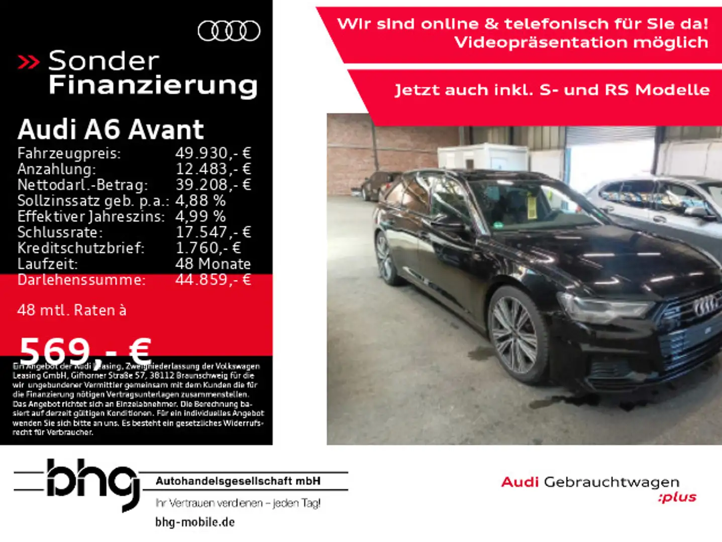 Audi A6 55 TFSI quattro S-line LED/Pano/ACC/Kam Schwarz - 1
