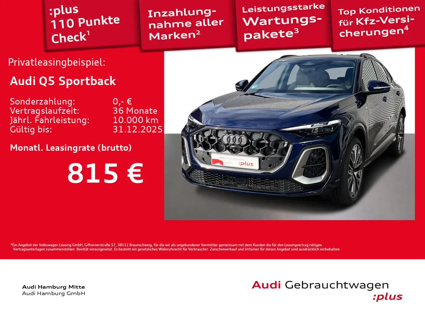 Audi Q5 TFSI quattro S tronic 150 kW Editio Blau - 1