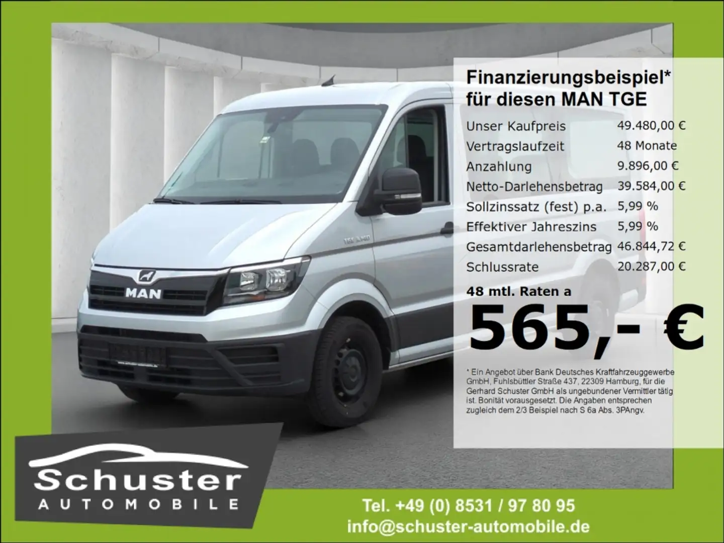 MAN TGE 3.140 9-Sitzer TDI*R-Kam 3-Zon-Klima Bluetoo Silber - 1