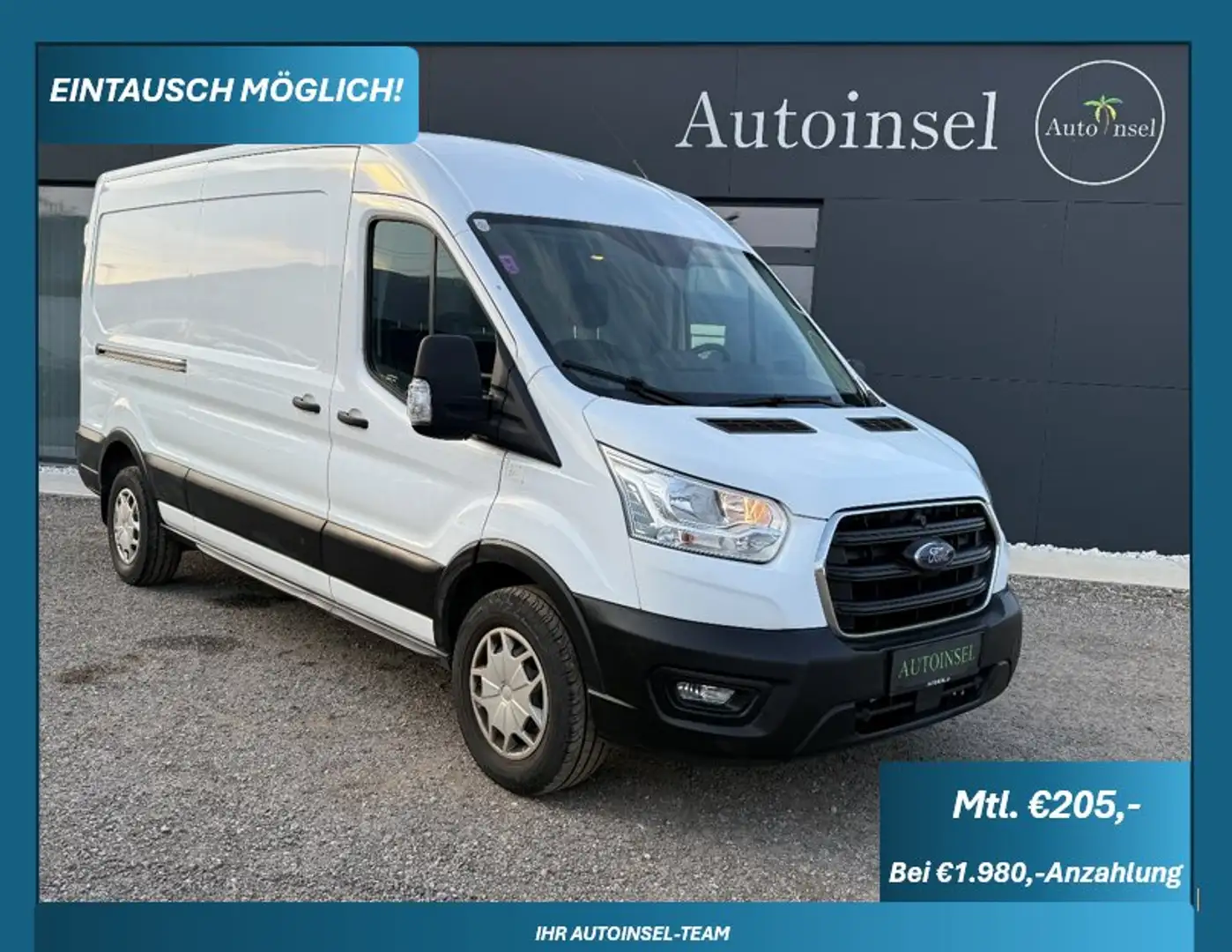 Ford Transit L3H2 2 Schiebetüren+PDC+MwSt. Ausweisbar Weiß - 1