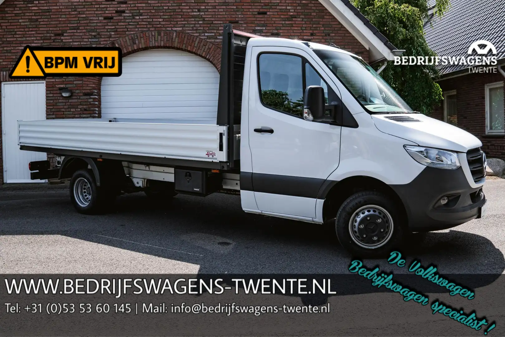 Mercedes-Benz Sprinter 515 CDI 150 pk Pick Up / Open Laadbak Dubbel Lucht Wit - 1