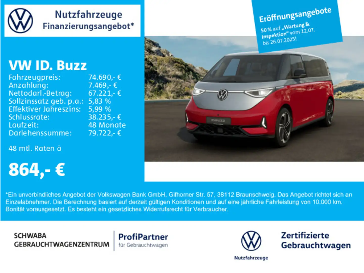 Volkswagen ID. Buzz ID.Buzz GTX LWB *6-sitzer*AHK*IQ.LIGHT*PANO*21'' Rot - 1