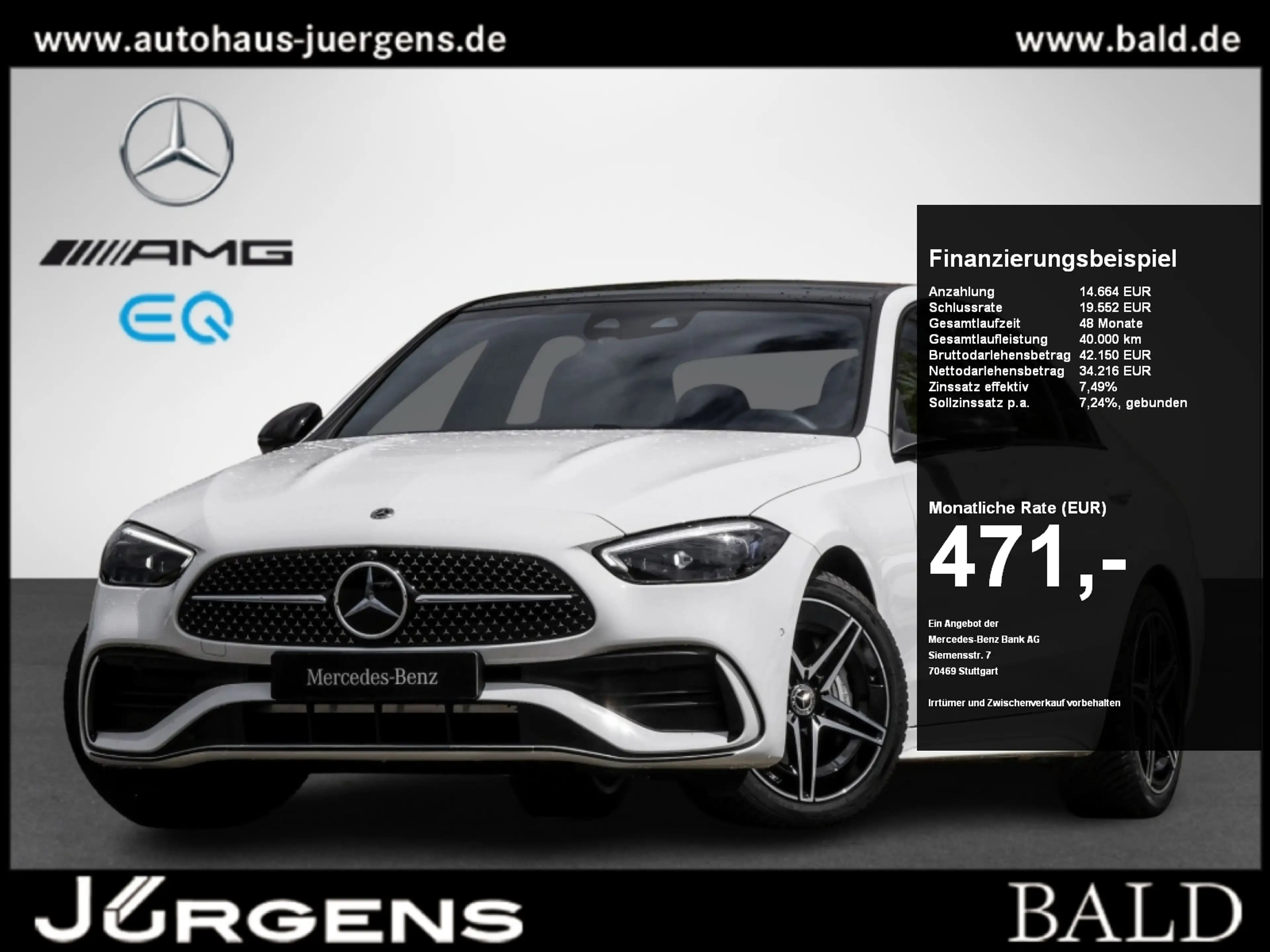 Mercedes-Benz C 200 AMG-Sport+Burm+Pano+Digital+Distr+Memo+360
