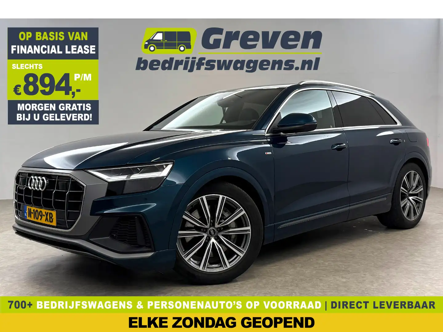 Audi Q8 55 TFSI e Quattro 422PK S-Line | SOH 91% | Virtual Blauw - 1