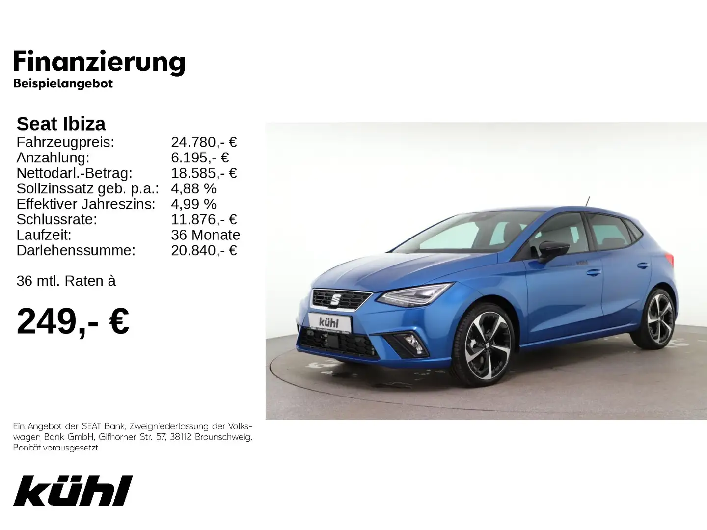 SEAT Ibiza 1.0 TSI FR LED beatsAudio ACC Kessy Kamera Blau - 1