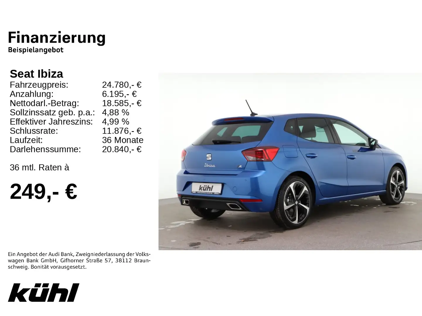 SEAT Ibiza 1.0 TSI FR LED beatsAudio ACC Kessy Kamera Blau - 2