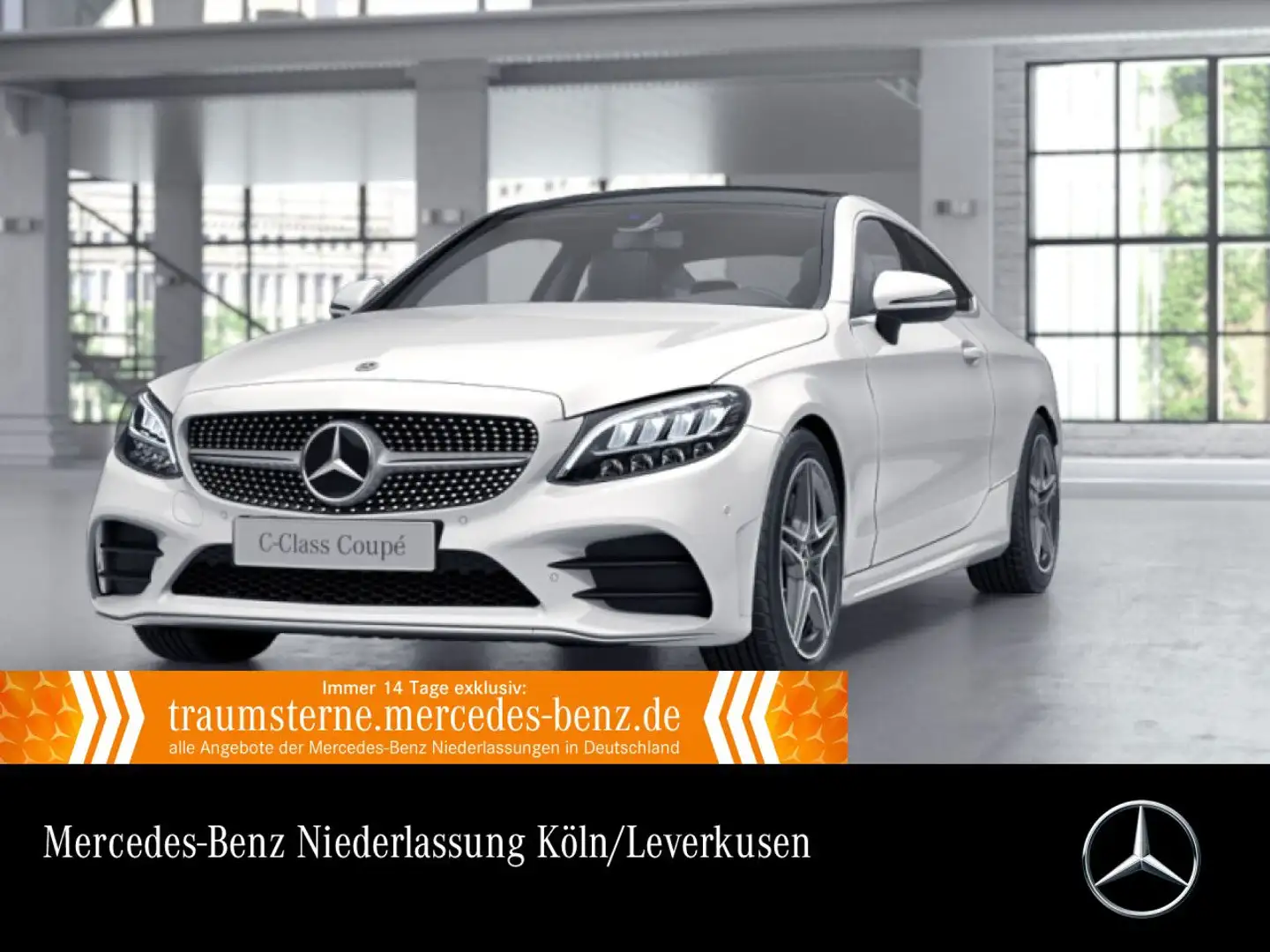 Mercedes-Benz C 180 Coupé AMG+PANO+LED+KAMERA+KEYLESS+9G Weiß - 1