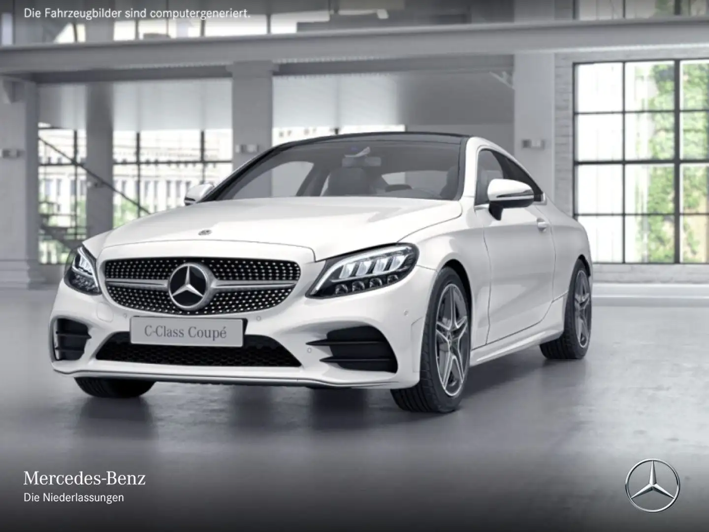 Mercedes-Benz C 180 Coupé AMG+PANO+LED+KAMERA+KEYLESS+9G Weiß - 2